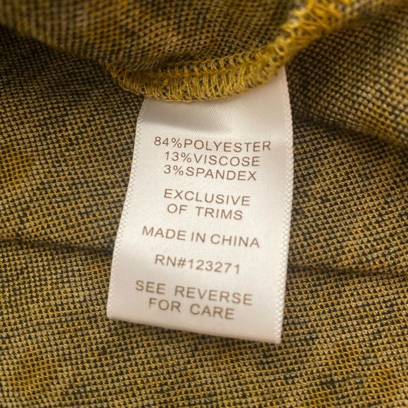 💥Riley & James Women Retro Vibes Plaid Bodycon Dress Mustard Yellow L - Picture 7 of 8